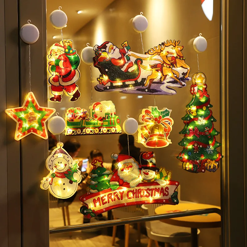 

LED Christmas suction cup lights window lights fashion creative holiday decoration scene arrangement Window hanging light