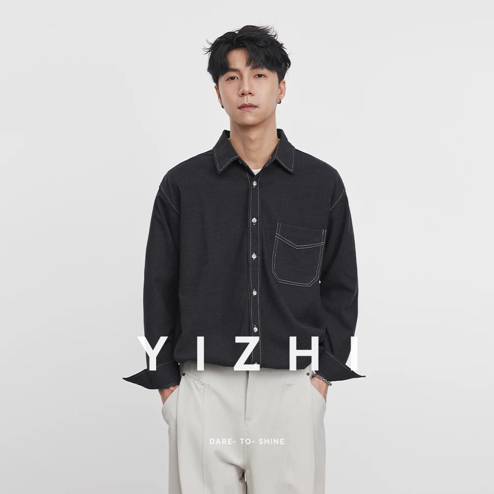 

2025 Autumn New Men's Lapel Long Sleeve Shirt Fashion Style Casual Pocket Design Old Money Style Men's Coat Jacket