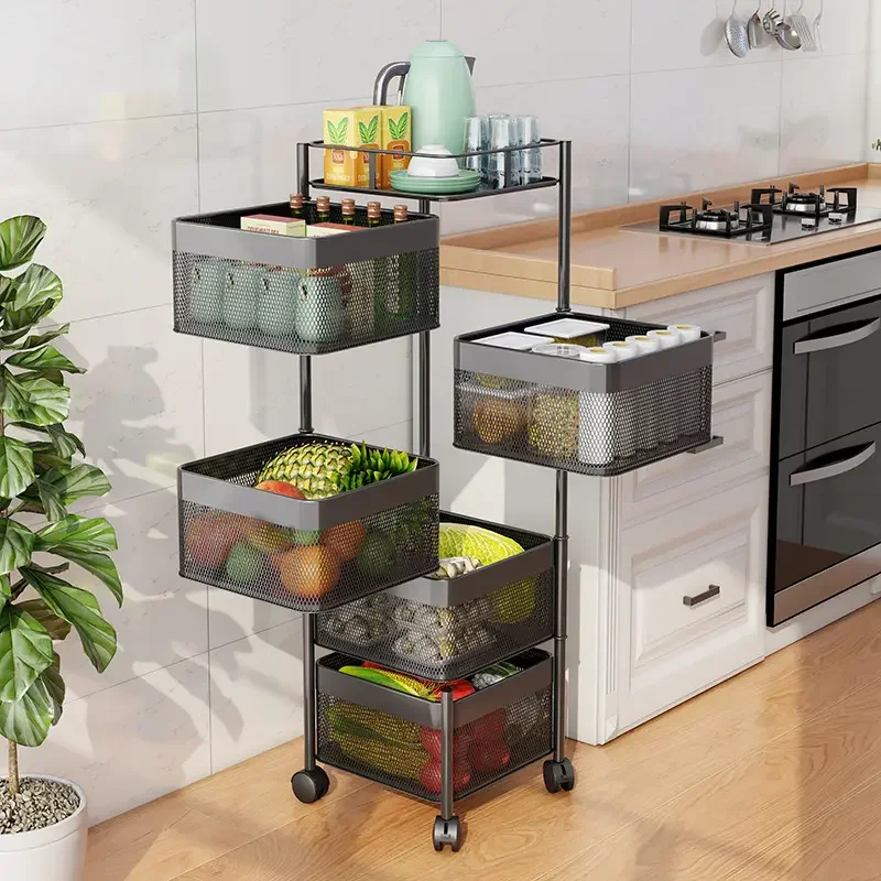 Kitchen rack floor-to-ceiling multi-layer microwave rack oven rack multi-functional cabinet dish storage storage cabinet