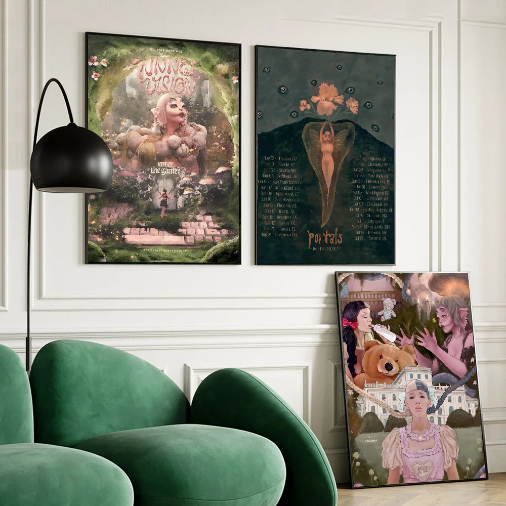 M-Melanie Portals MartinezS Anime Posters Sticky Decoracion Painting Wall Art White Kraft Paper Wall Decor