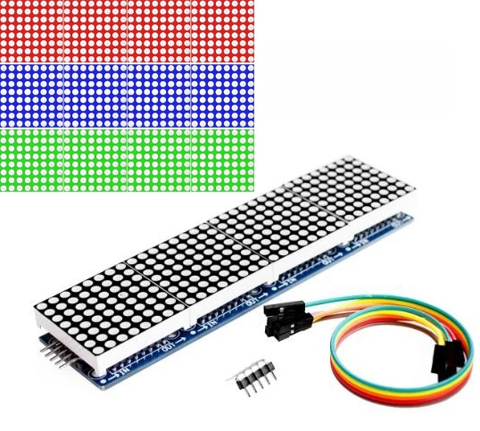 

MAX7219 Dot Matrix Module For Arduino Microcontroller 4 In One Display with 5P Line