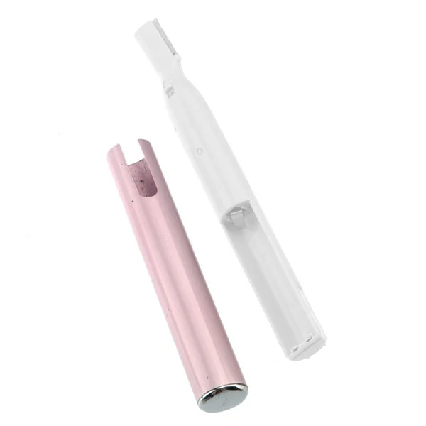 

Электрический триммер для бровей в форме ручки, розовый портативный микро-триммер, нежное удаление волос на лице, основа под макияж