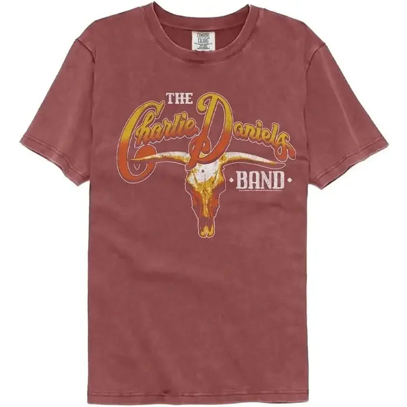 Charlie Daniels Band T Shirt Mens Cow Skull And Logo Official New Country Music