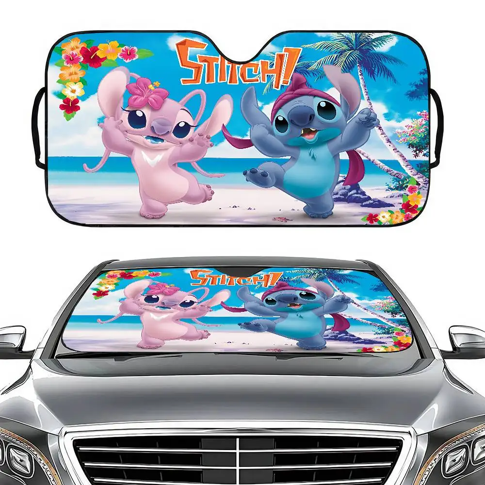 

S-stitch Cute Windshield Sunshade Anime Cute Car Front Windshield 70x130cm Sun Visor Heat Reflector