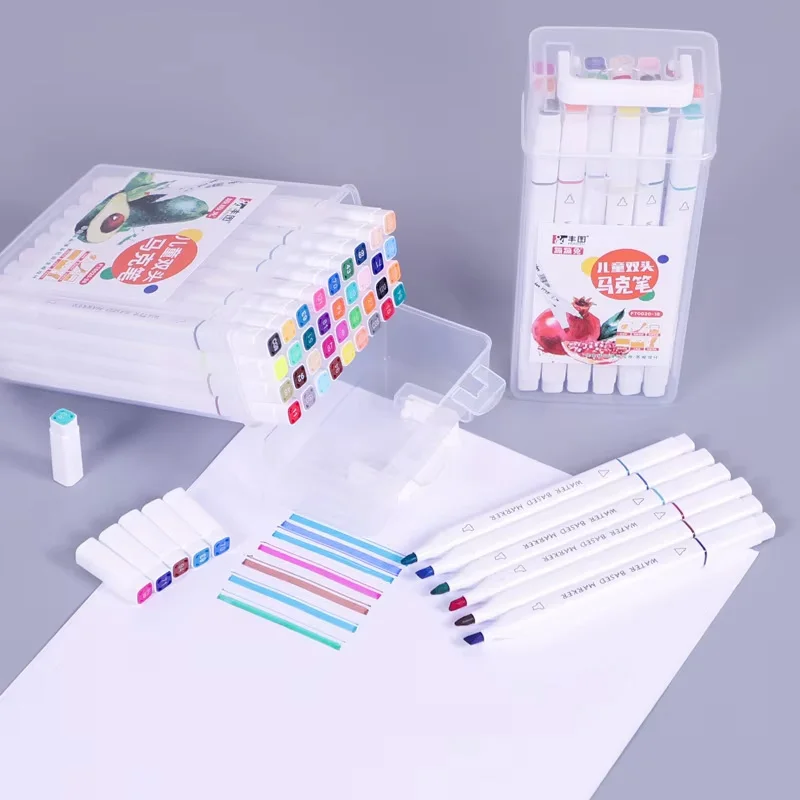 

24/36/48 Colors Double Ended Art Marker Pens Washable Comic Design Marker Set for Children Drawing Graffiti Art Markers