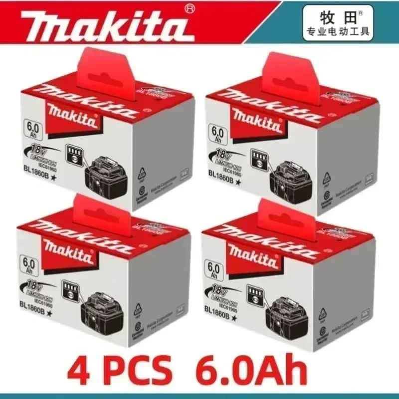 

Новая литиевая аккумуляторная батарея Makita 6 Ач (2026 г.) для электроинструментов Makita 18 В, замена моделей BL1840, BL1830B, BL1850B, BL1850, BL1860, BL1815