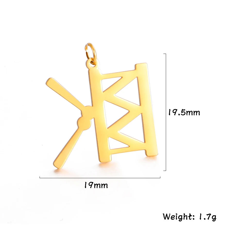 5 teile/los 19x19,5mm Edelstahl Trommel Charms Für Armbänder Diy Halskette Erkenntnisse Schmuck Anhänger Groß Zubehör Großhandel – Detail 7