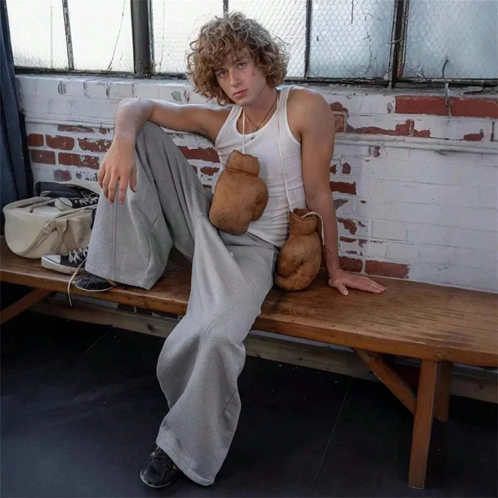 Y2K Baggy Sweatpants Casual Chic Drawstring Wide Leg Joggers Loose Grey Streetwear Aesthetic Fashion Pants Sport Trousers Female