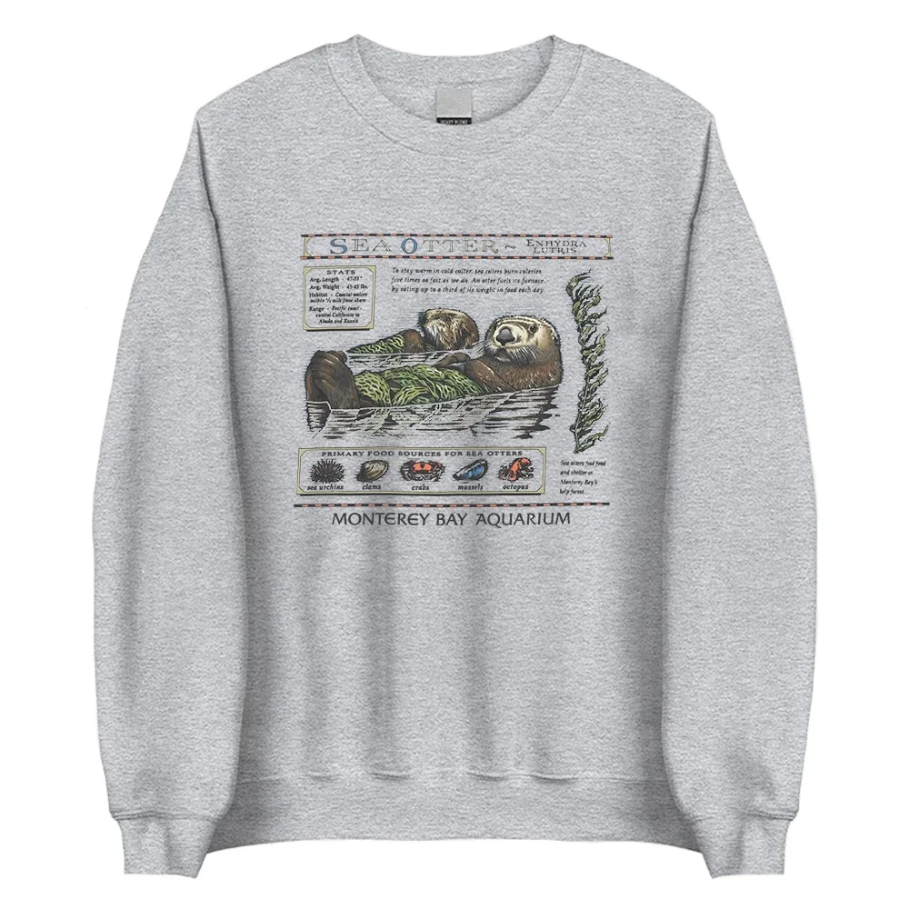 البحر قضاعة مونتيري خليج حوض السمك البلوز طويلة الأكمام الإناث الشتاء البلوفرات Crewneck النساء الرجال ملابس كاجوال الشارع الشهير