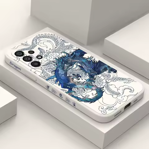 Blue Dragon Case For Samsung Galaxy A73 A53 A33 A23 A13 A03 A72 A52 A52S A32 A22 A12 A02 A02S A71 A51 A31 A21S 4G 5G Cover