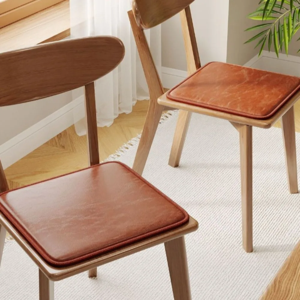 40×40cm/45×45cm PU Leather Seat Cushion High Resilience Waterproof Seat Cushion Pad Anti Slip Memory Foam Chair Seat Pad