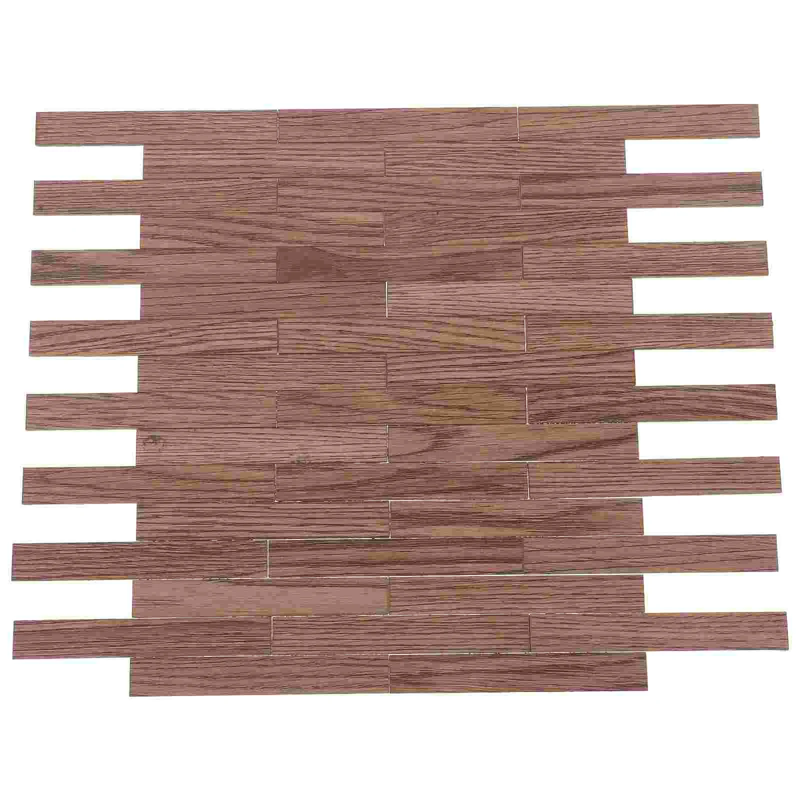 

40 Pcs Removable PVC Miniature Faux Hardwood Flooring for Dollhouse Mini House Flooring Model House Decorative Gift