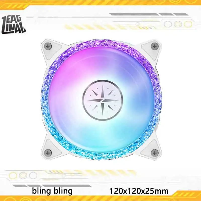 

Zeaginal Bling Bling12cm white ARGB computer box cooling fan 1800rpm, diamond light effect