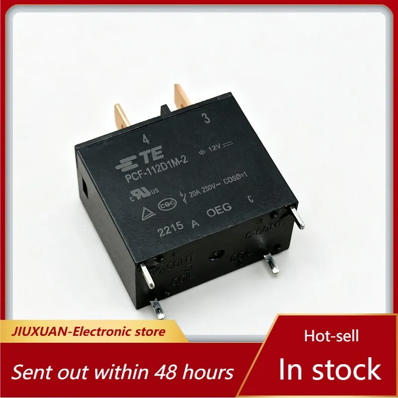 12VDC Coil 4 Pin Normally Open PCB Relay PCF-112D1M-2 20A High Current Household Appliance Control Electromagnetic Relay