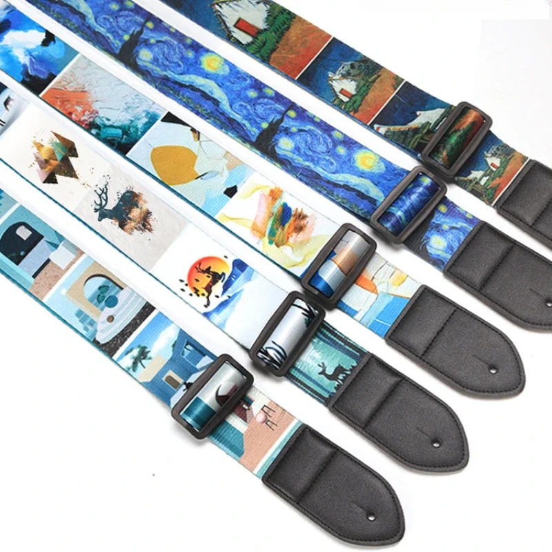 Guitar Straps Cartoon Cute Funny Adjustable Guitar Belts Shoulder for Acoustic/Electric Guitar Bass Ukulele Accessories