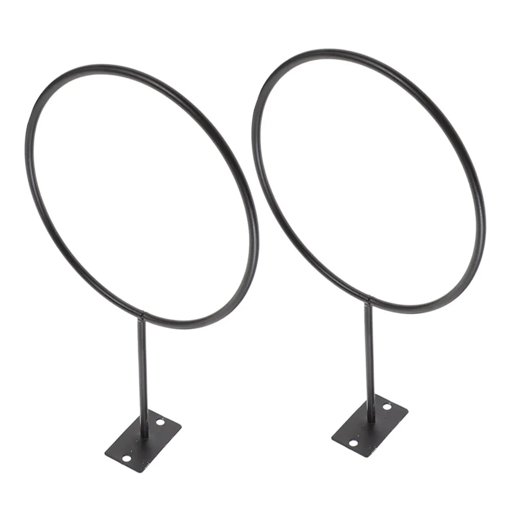 2Pcs Basketball Rack Wall Mount Solid Iron Ball Stand for Sports Balls Display Storage Home Gym Mall Exhibition Space Saving