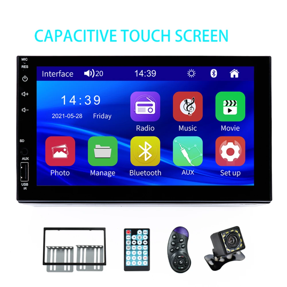 

BYNCG 2 Din Car Radio 7INCH HD Autoradio Multimedia Player 2DIN Touch Screen Auto Audio MP5 Bluetooth USB TF FM Camera