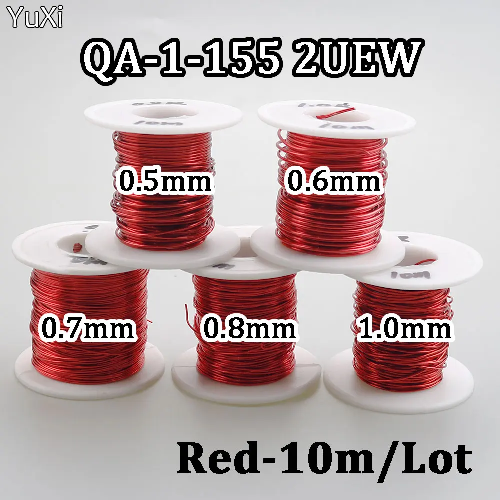 0,5 mm / 0,6 mm / 0,7 mm / 0,8 mm / 1,0 mm QA-155 Czerwony poliuretanowy drut emaliowany, emaliowany miedziany okrągły drut uzwojeniowy 10M
