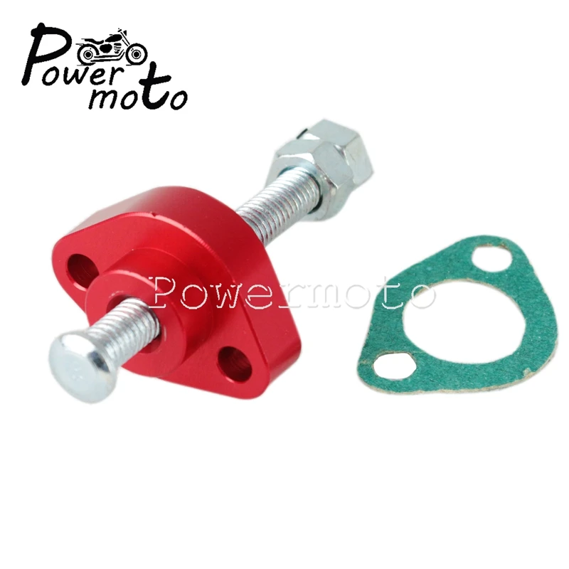 2X Red Motorcycle Cam Chain Tensioner 6063-T6 CNC Aluminum Manual Cam Tensioner for Honda VTR1000F SuperHawk Firestorm 1997-2005