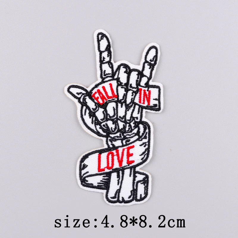 Horror Patch Hip Hop Embroidered Patches For Clothing Thermoadhesive Patches On Clothes Punk Fusible Patch For Clothes Hook Loop