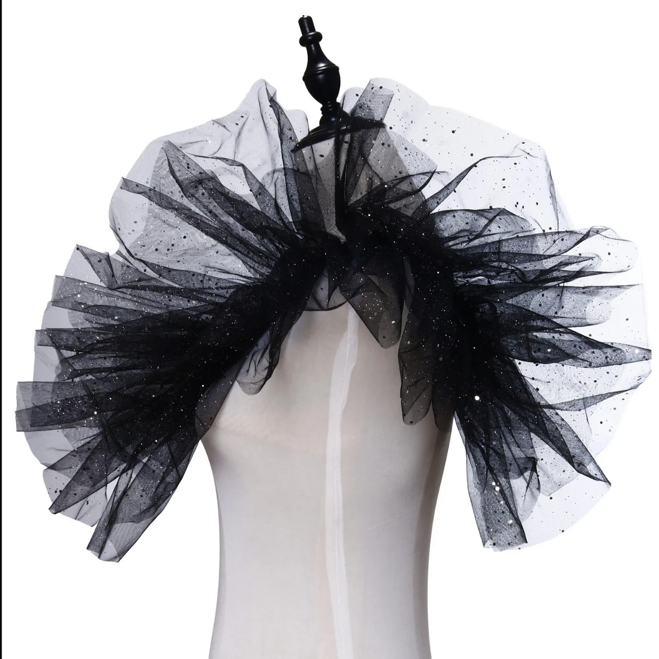 وشاح شبكي منتفخ للسيدات بياقة مزيفة وإكسسوارات الحفلات التنكرية وقلادة المهرجانات