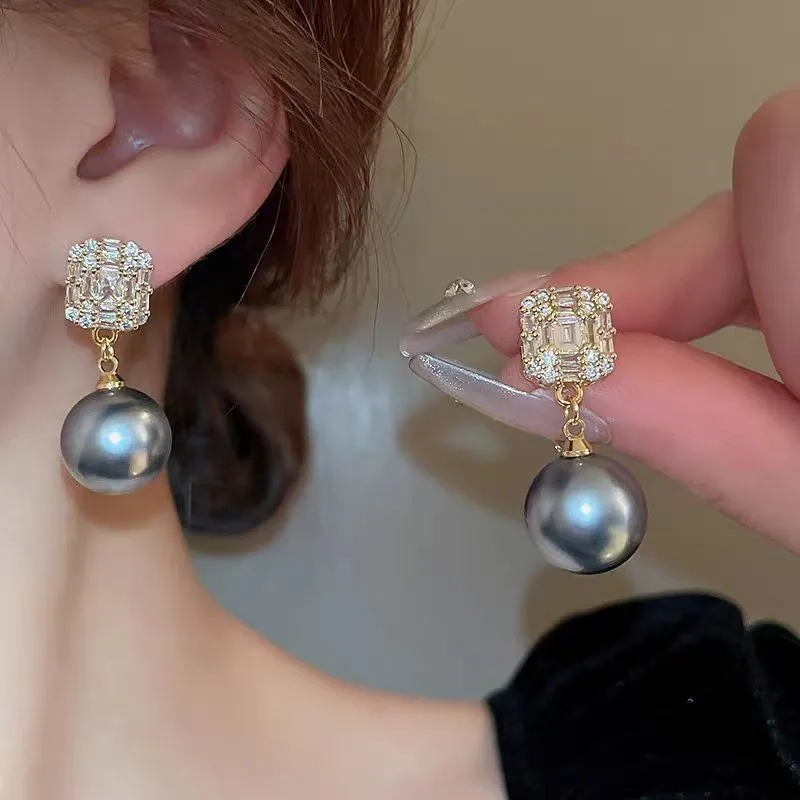 925 Silver Needle French Vintage Pearl Drop Earrings For Women Jewelry 2026 Trending New Luxury Korean Fashion Crystal Earrings