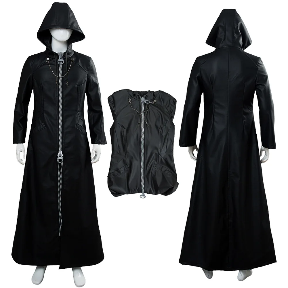 

Organization XIII Office Cosplay Costume Anime Game King Of Heart Disguise Trench Long Coat Hoodies Men Roleplay Halloween Suits