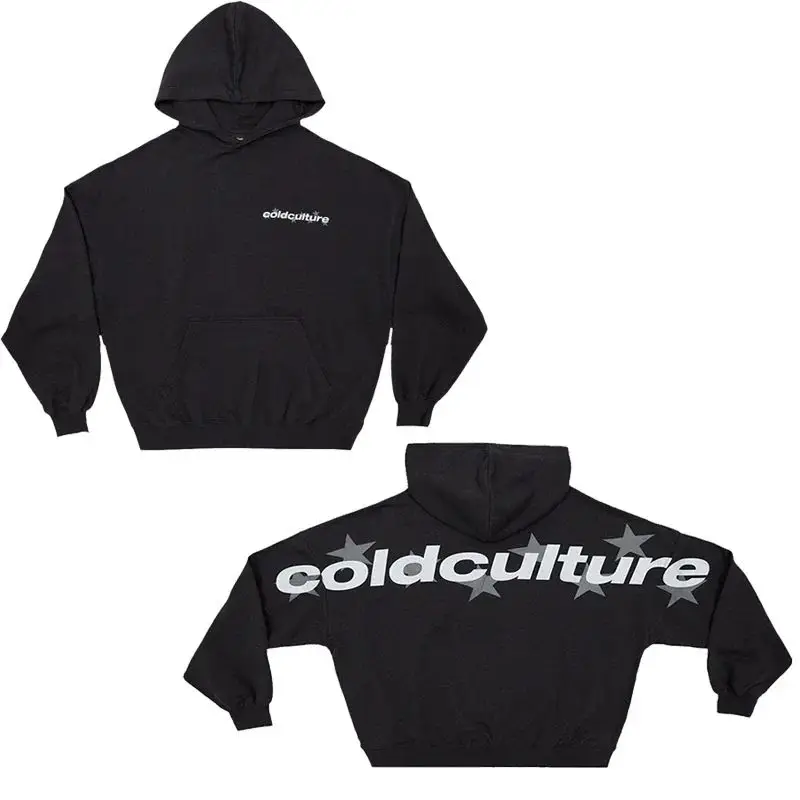 Cold Culture Logo Latest Edition Double-sided Print Sports Hoodie Brother Gothic Oversized T-shirt Street Top Y2k Clothes