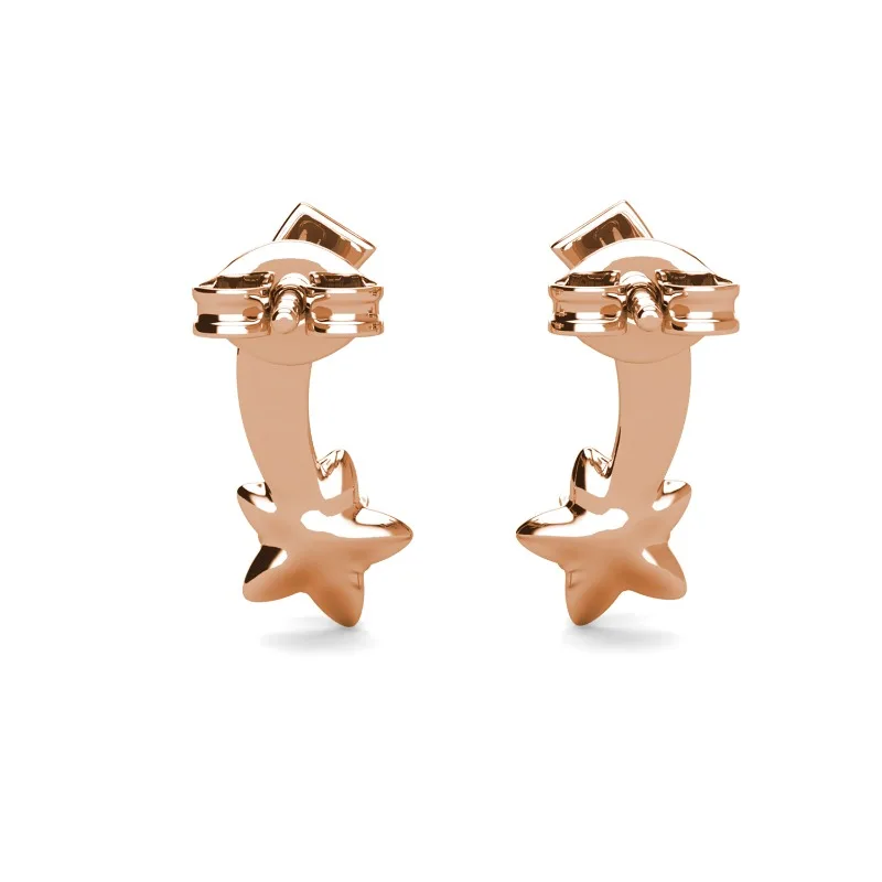 Daisini Gioielleria raffinata da donna Placcato in oro bianco 18 carati con cristalli Swarovski Orecchini in argento sterling 925 con stella meteora Stile classico