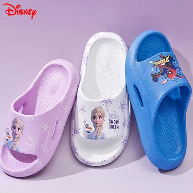 New Summer Slippers For Girls Cartoon Disney Spiderman Frozen Kids Boys Beach Shoes Sandals Children Toddler Indoor Bath Shoes