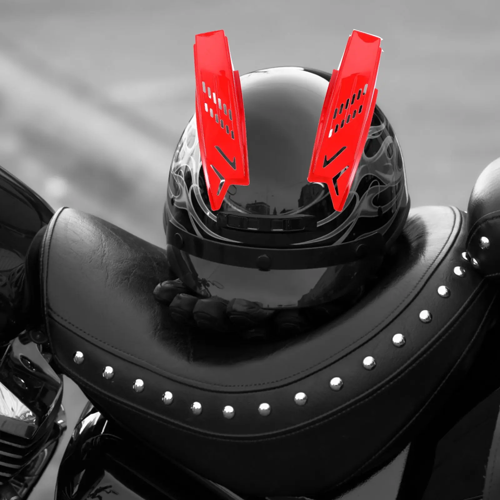 2Pcs Horns Ornaments ABS Material Non-Toxic Odorless Strong Adhesion Decorative Horns for Motorcycle Cycling