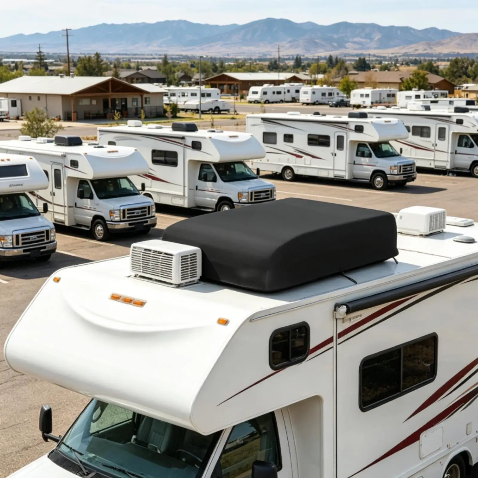 RV Air Conditioner Cover with Drawstring Waterproof RV Air Conditioner Cover