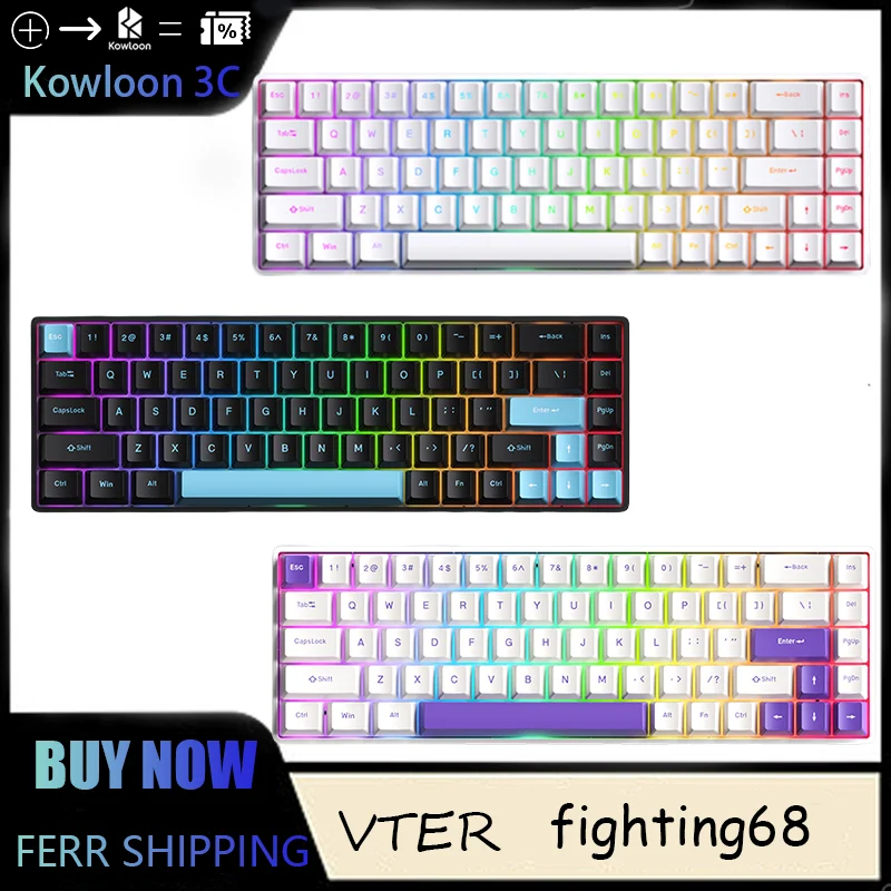 Vter Fighting68 Mechanical Keyboard Gaming Magnetic Switch Low Latency Fighting 68 Hot-Swappable 8KHz 0.5Ms HIFI Customization 