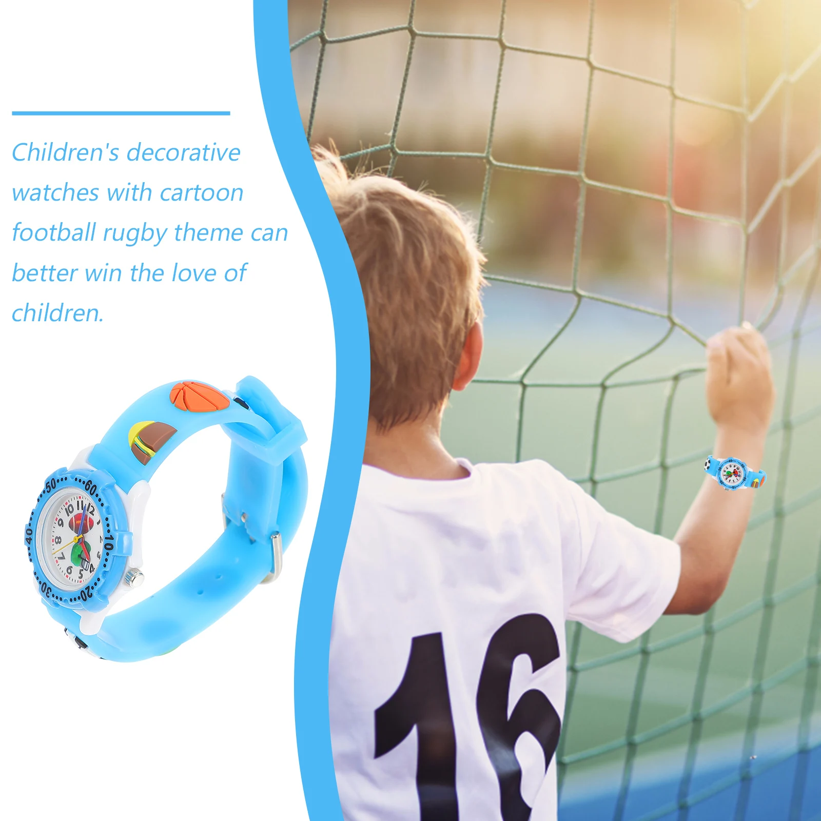 Sports Waterproof Wristwatch Child Football Cartoon Children Rugby Style Sports Watch for Kids Kids Watch Gift