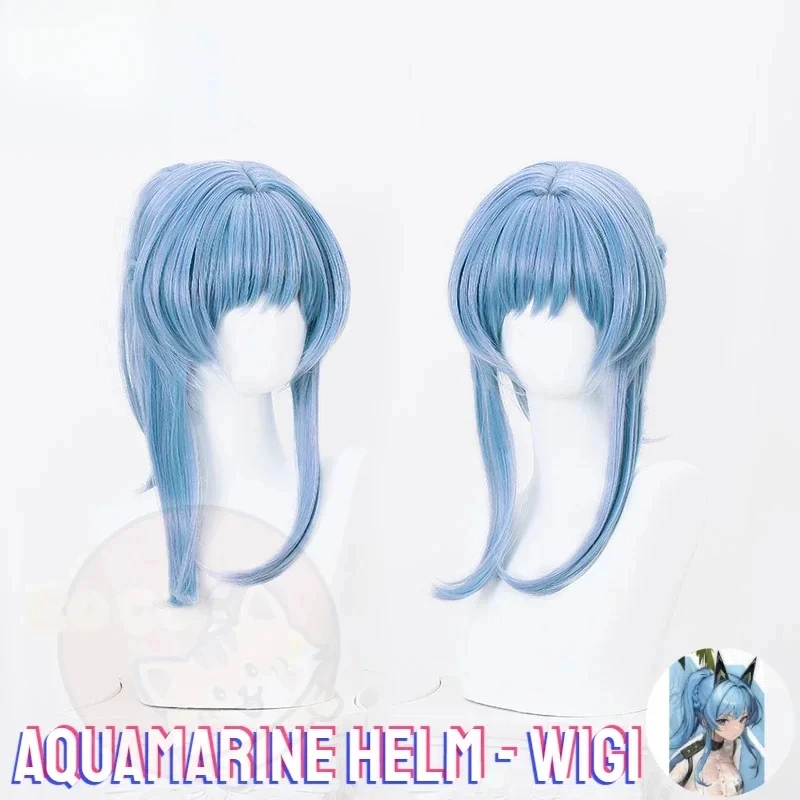 

♥AA Game NIKKE Aquamarine The Goddess of Victory Helm Cosplay Blue 84cm Long Wig Co New 2026