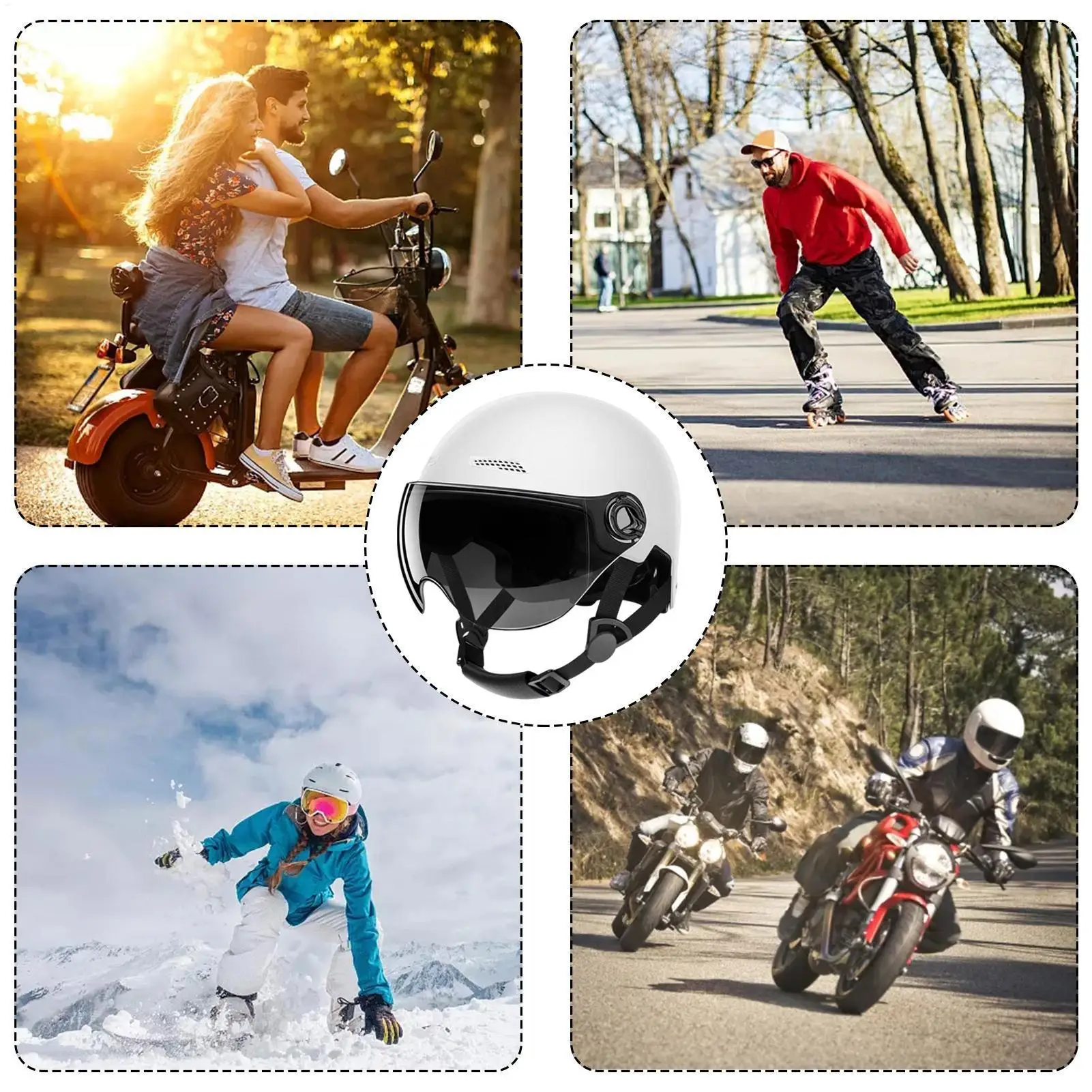 Classic Vintage Half Face Helmet for Men Women Motorcycle Scooter Bike Riding Bicycle Head Protection Open Face Adult Helmet view 4