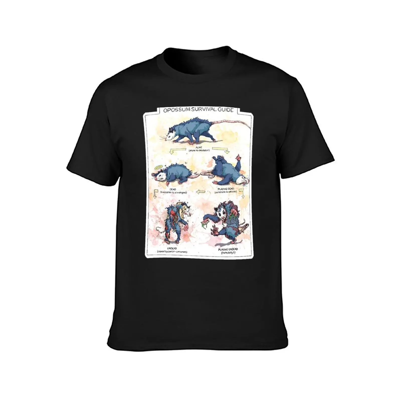 Opossum Survival Guide T-Shirt animal prinfor boys boys whites blacks mens champion t shirts