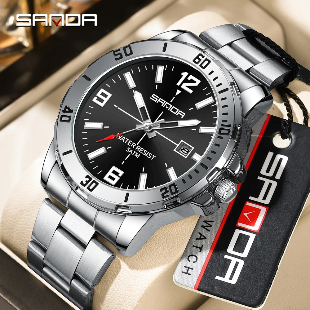 

SADNA 3265 Fashion Business Men's Quartz Watch Large Dial Waterproof Calendar Night Light New Men's Quartz Watch