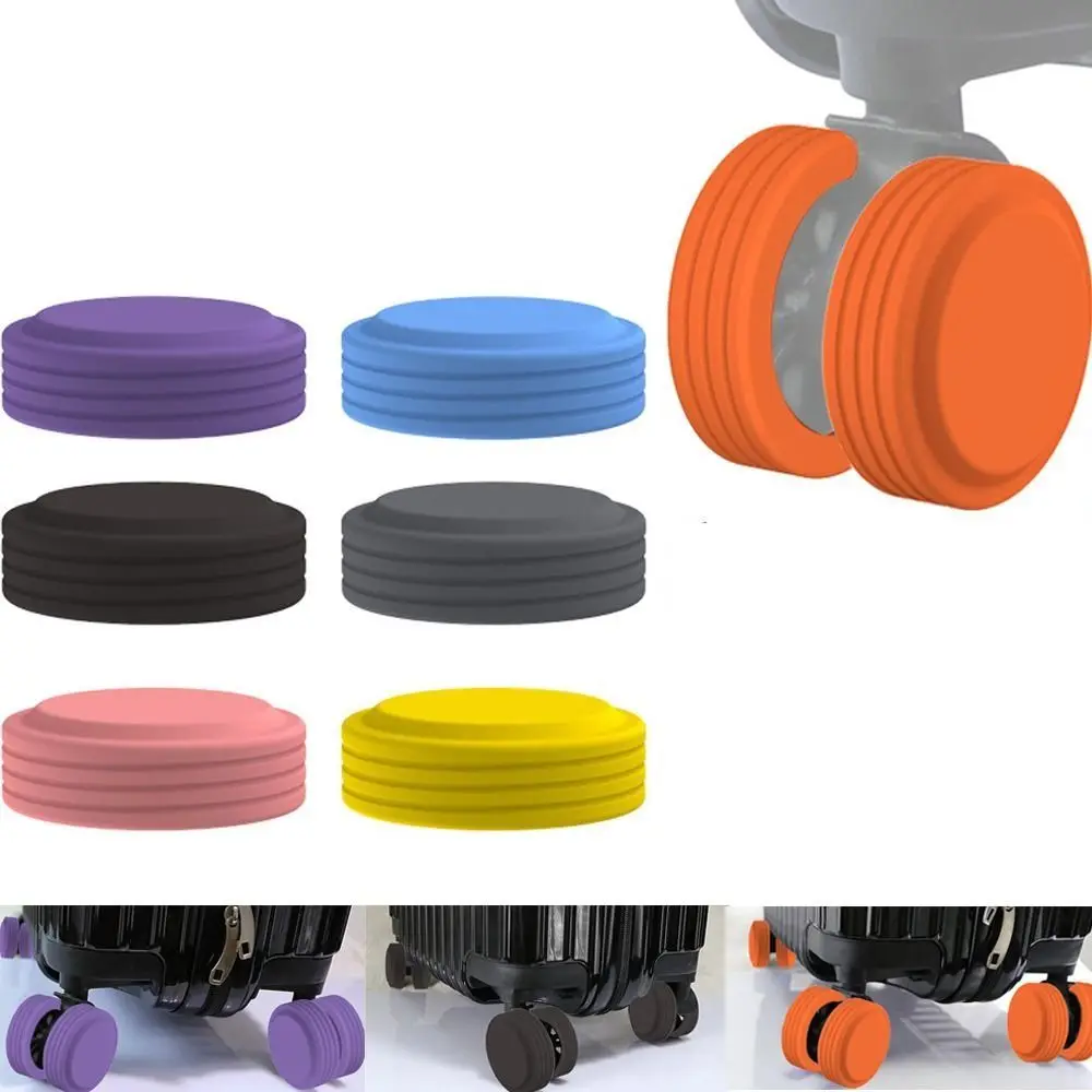8Pcs Silicone Luggage Wheels Protector Cover Reduce Noise Shock Absorption Luggage Caster Shoes Reduce Wheel Wear