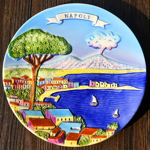 Home Accessories Handmade Coloring Small Greek Norway Poland Brussels FRANKFURT Munich Porcelain Hand Painted Plate Figure