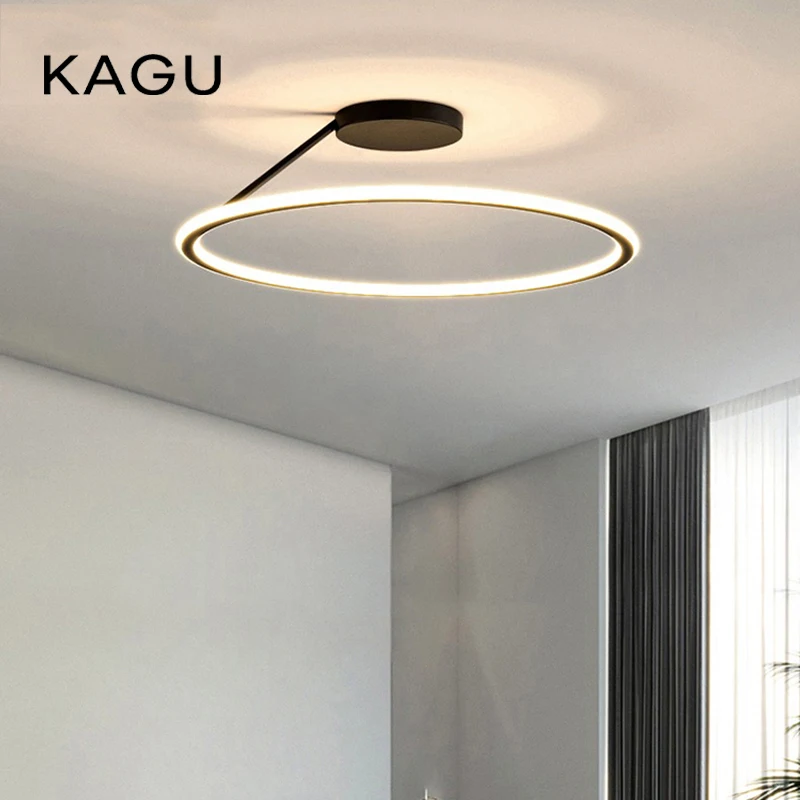 

Modern Simple Circle Led Ceiling Chandelier Round Ring Aluminium Dimmable Bedroom Lamp Lighting Study Room Luster Light Fixtures