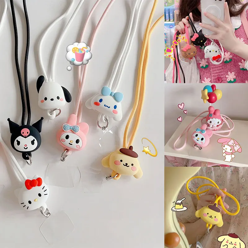 

Ремешок для мобильного телефона Hello Kitty, регулируемый шейный ремешок через плечо для вокруг руки с язычком привязи для большинства телефонов с полным покрытием
