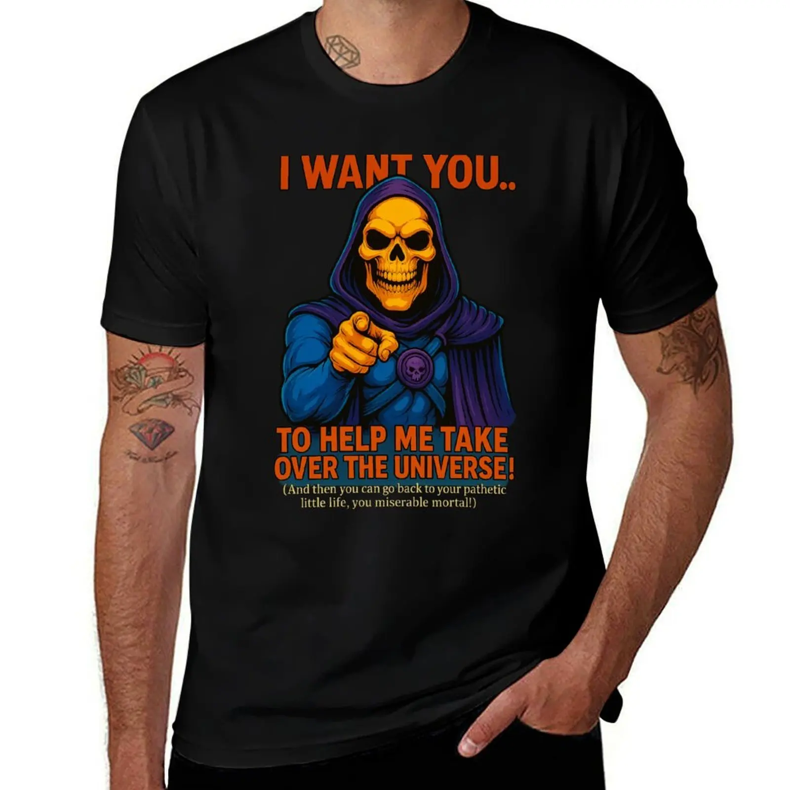 

Skeletor.. I Want You! T-Shirt plain cotton man t-shirts cute tops men clothing