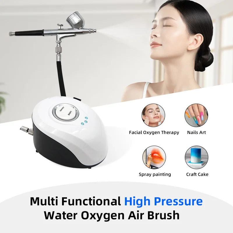 Nano Spray Hydrating Skin Conditioner Nail Art Tattoo Craft Cake Oxygen Injector Makeup Grab Air Compressor Kit Portable