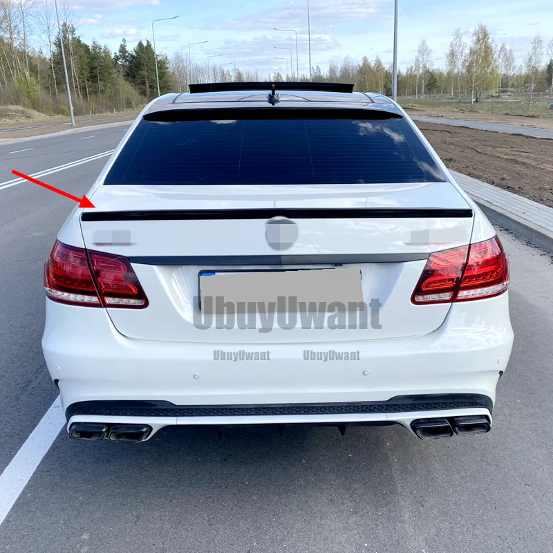 Real Carbon Fiber Trunk Spoiler for Benz E Class W212 4-Door Sedan 2010 - 2016 E200 E220 E250 E300 E350 E400 E500 E63 AMG view 6
