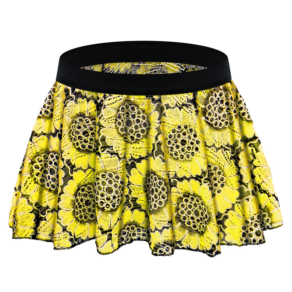 

Men's Sexy Sissy Lace Skirt Ruffled Mini Skirt Thongs Gay Lingerie Print See Through Crossdresser Underwear Panties Sleepwear