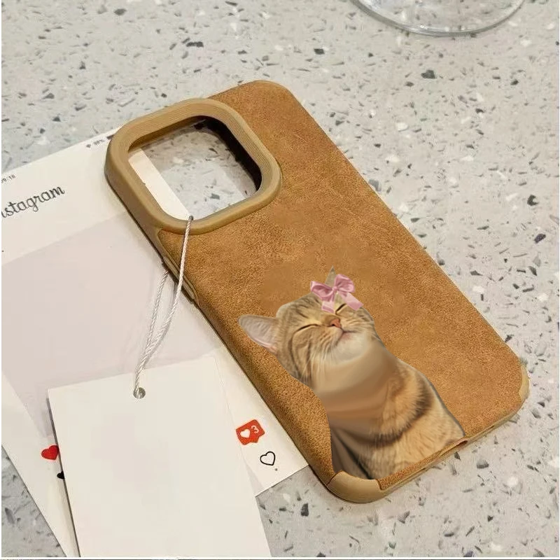 Persimmonfarbene Orange Tabby-Katzen-Design Silikon-Handyhülle für iPhone 17 Air 16Plus 15 14 13 12 11 16 Pro Max XS X XR Cover – Detail 8