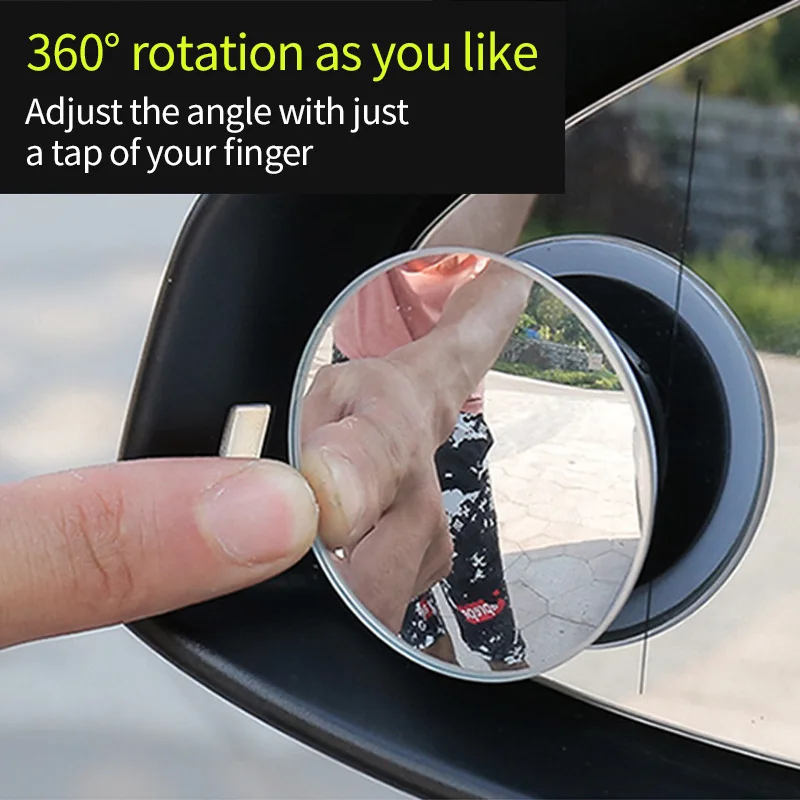 HD Frameless Adjustable-Degree Small round Mirror Blind Spot Mirror Reversing Wide-Angle Mirror Car Rear View