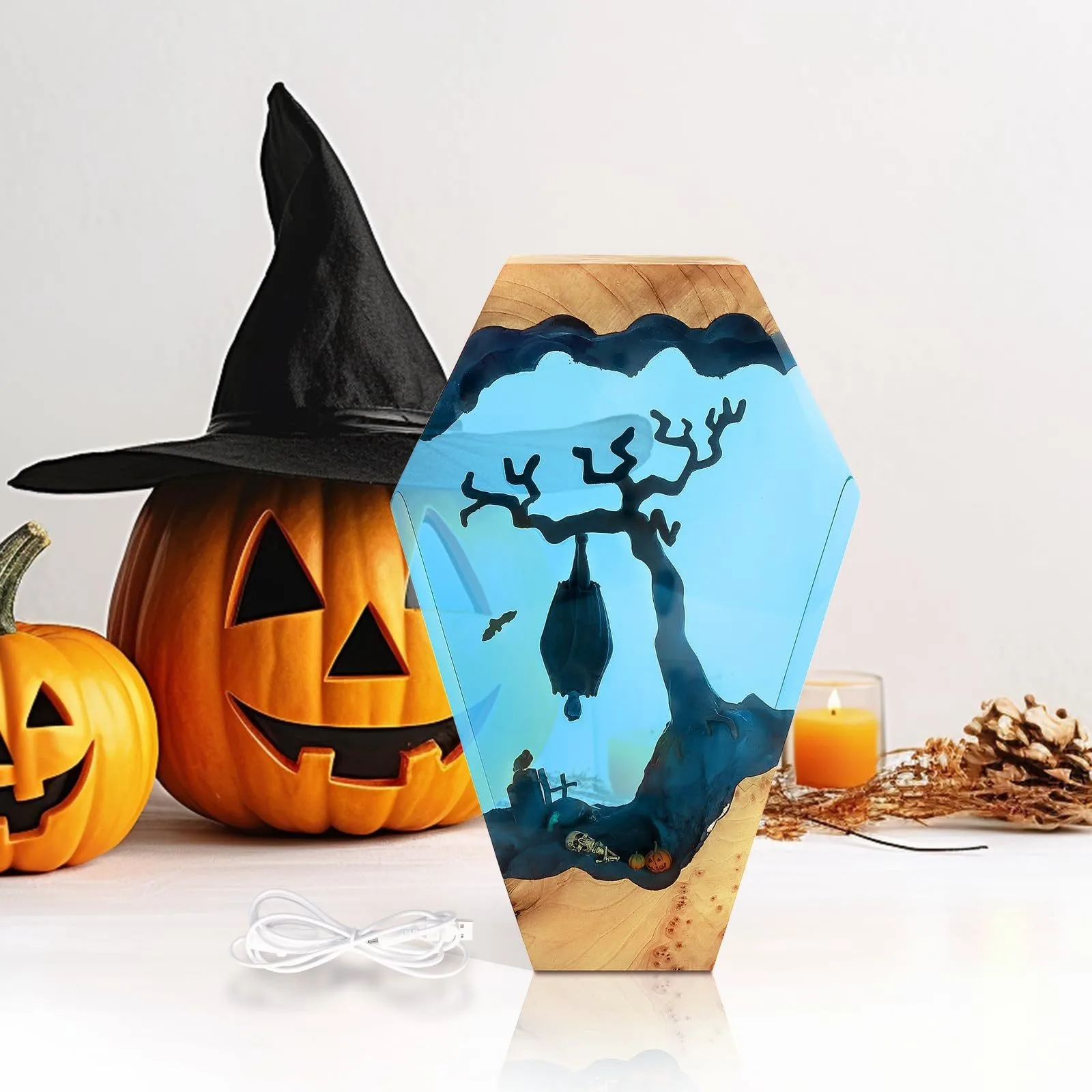 

Halloween Easter Solid Wood Resin Home Decoration Crafts Bedroom Bed Living Room Desktop Ornament Sculpture