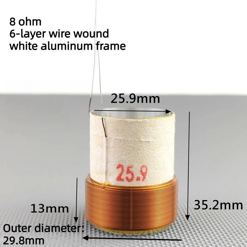 2pcs 25.9mm 8 Ohm Round Brass Wire Woofer Voice Coil Aluminum for BOSS 301 Speaker Repair view 2
